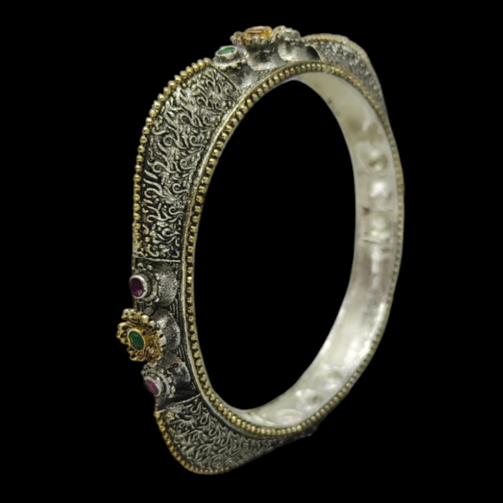 Amity Arts 2 Tone Plated Pota Stone Bangle (2 Piece)