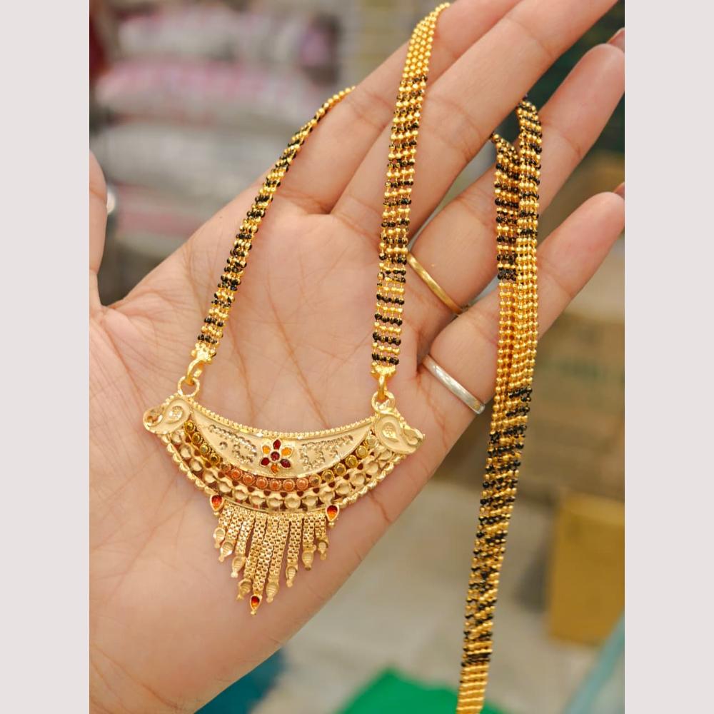 ZF Collection Traditional Meenakari Black Beads Mangalsutra
