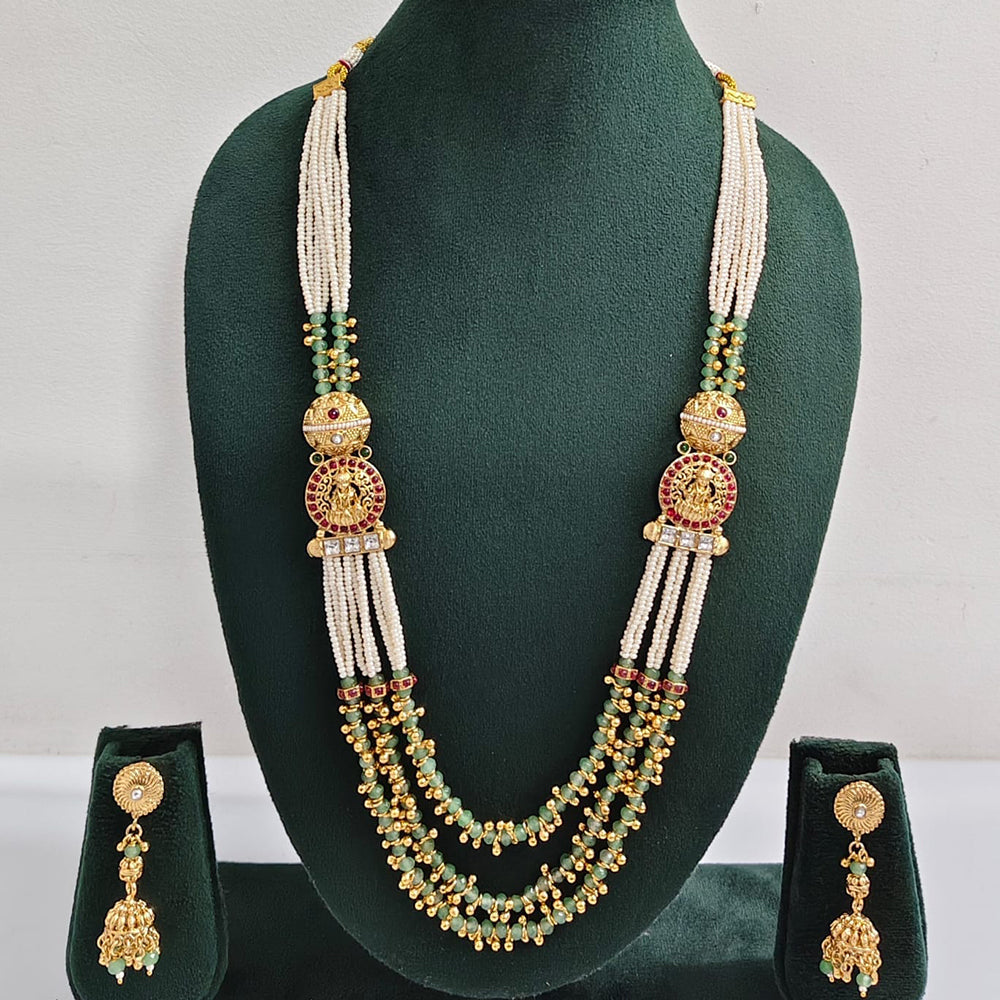 ZF Collection Traditional Pota Stone And Beads Long Necklace Set