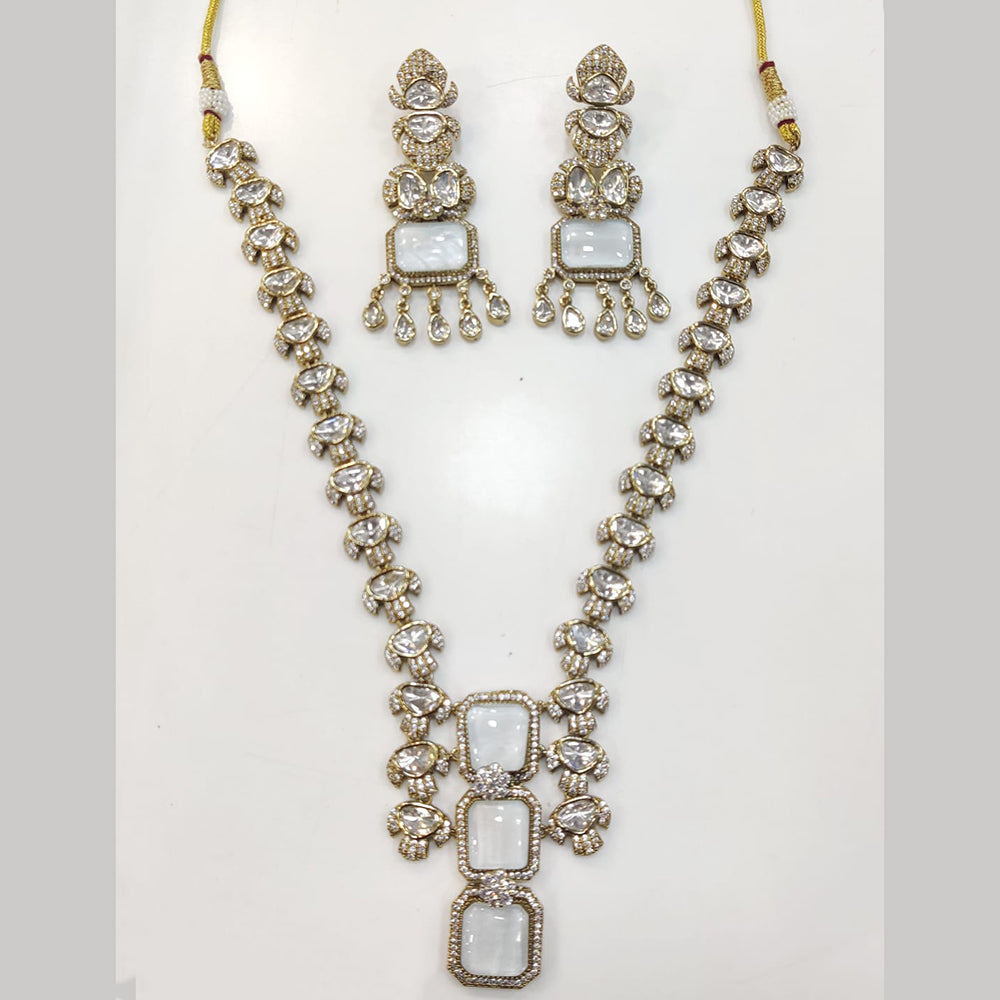 ZF Collection Festive Wear Polki Kundan Stone Necklace Set