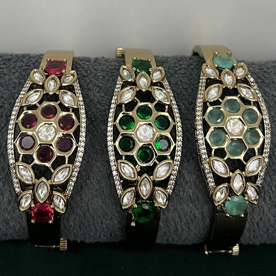 ZF Collection Designer Polki Kundan Stone Bracelet