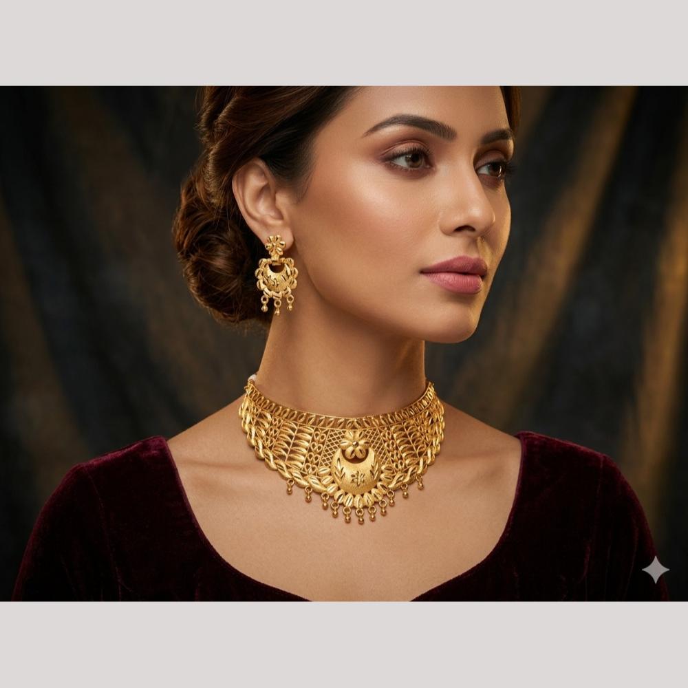 Kishi Jewels Traditional Gold Plated Choker Necklace Set (Pack of 6)