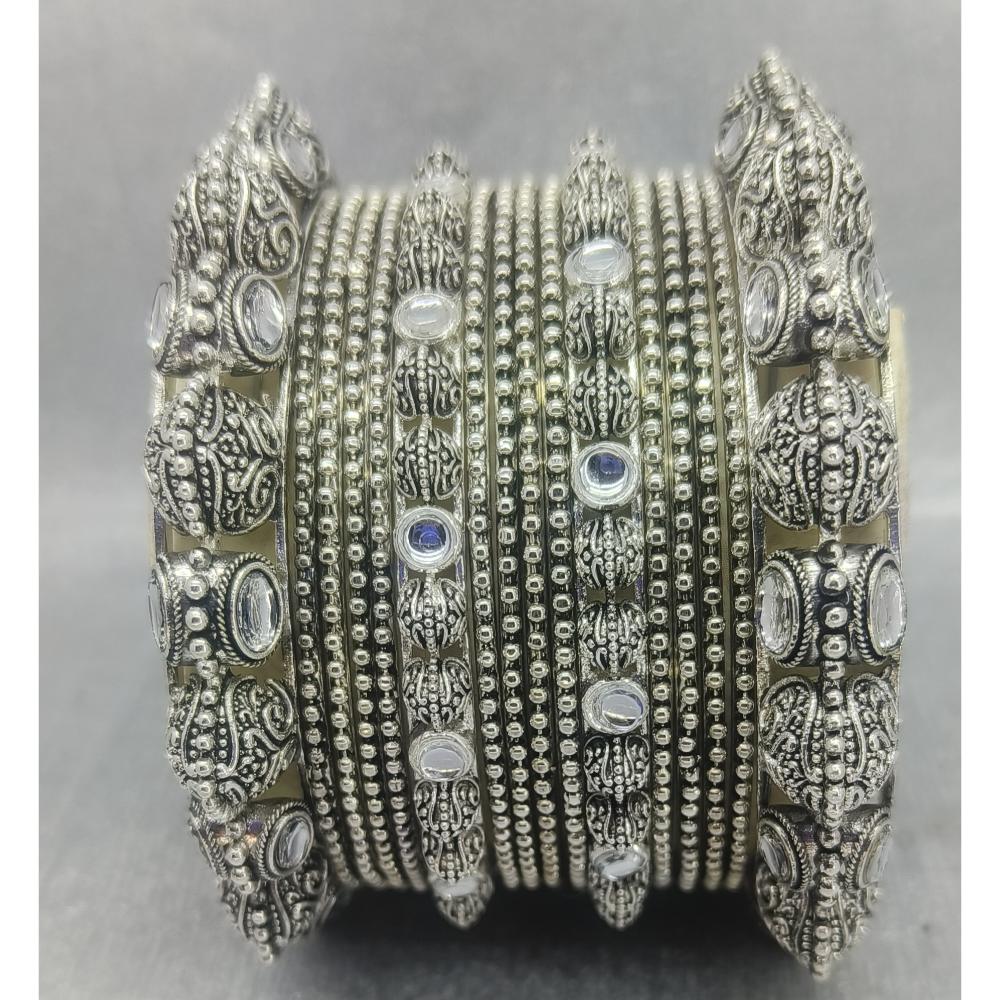Amity Arts Oxidised Plated Kundan Stone Bangles Hand Chudla