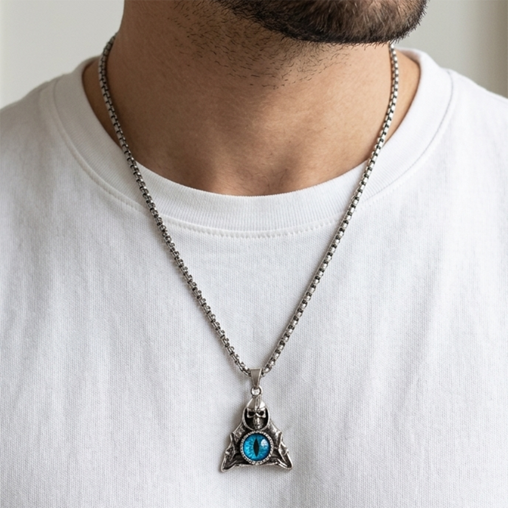 Urthn Evil Eye Of Sauron Skeleton Pendant With Chain(Pack of 6)