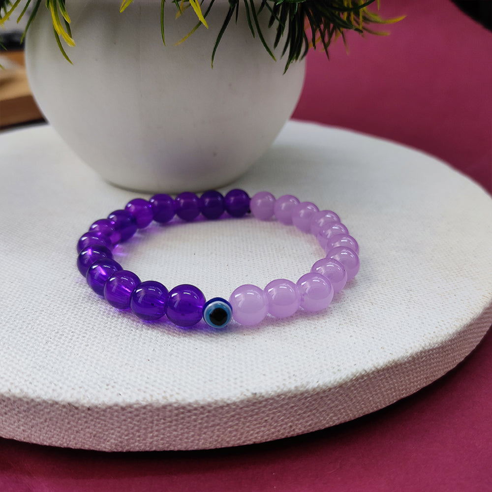 Urthn Purple Beads Bracelet (Pack Of 6)