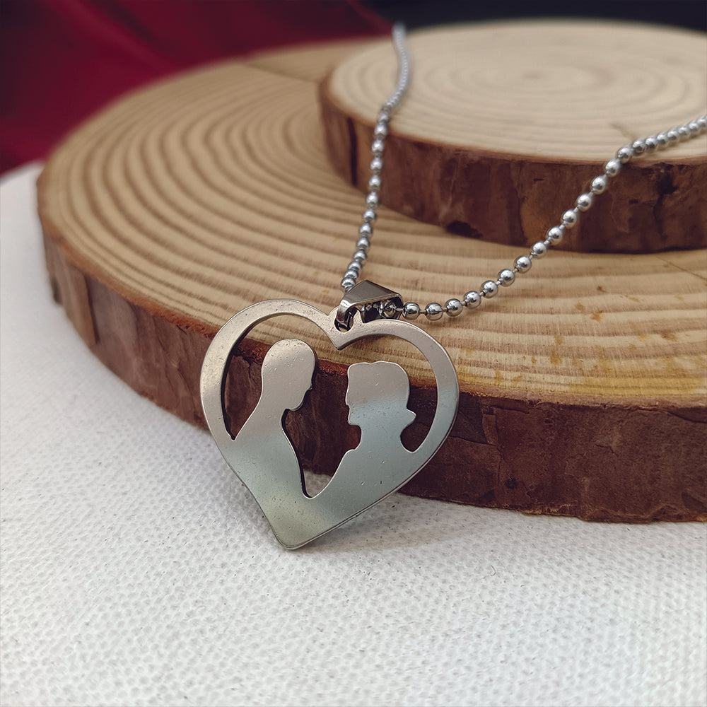 Urthn Couple Heart Shape Chain Pendant (Pack Of 6)