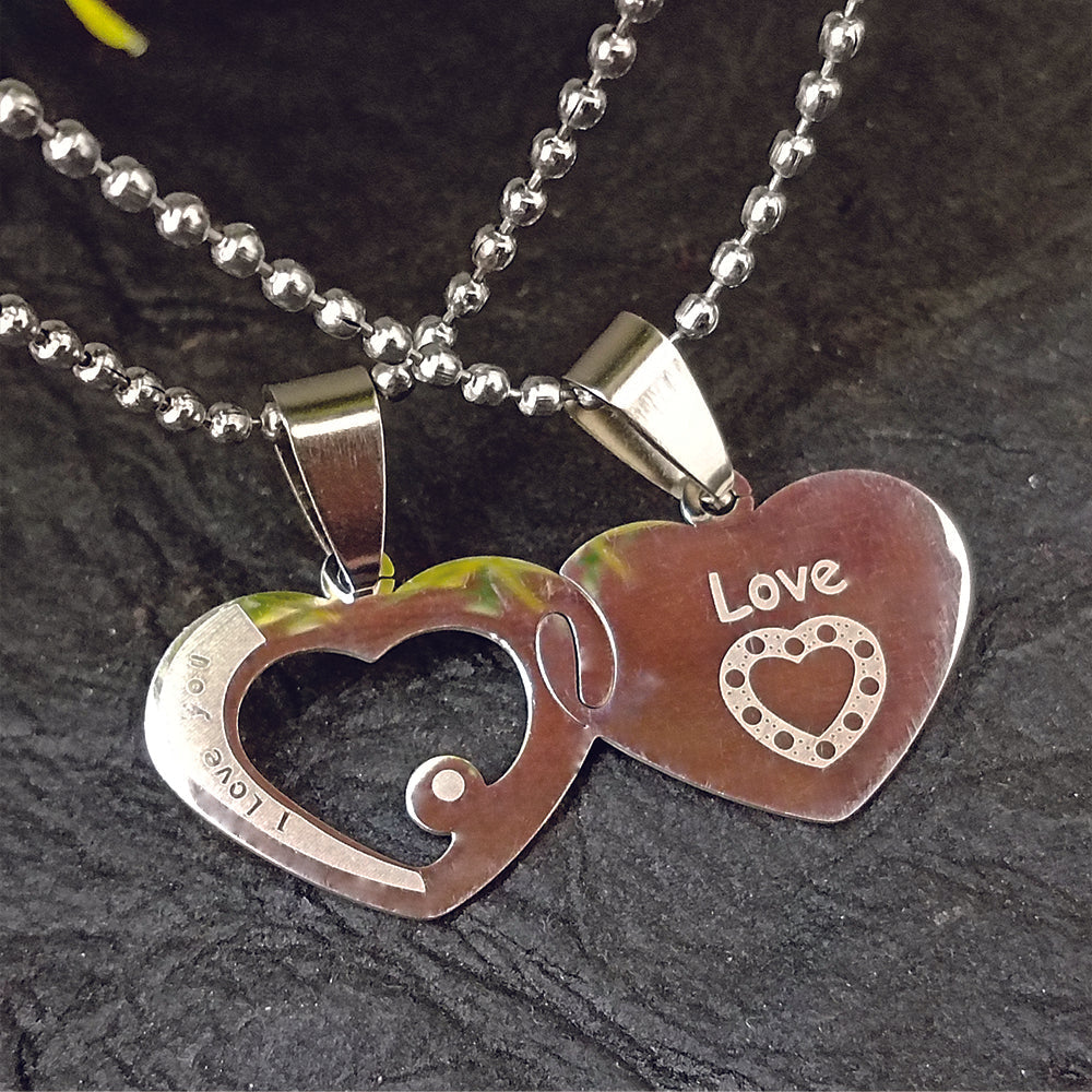 Urthn Heart Shape " Love You "Chain Pendant- 1404880 (Pack Of 6)