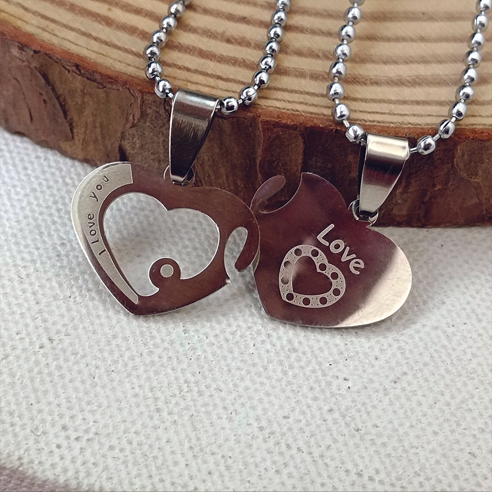 Urthn Heart Shape " Love You "Chain Pendant- 1404880 (Pack Of 6)
