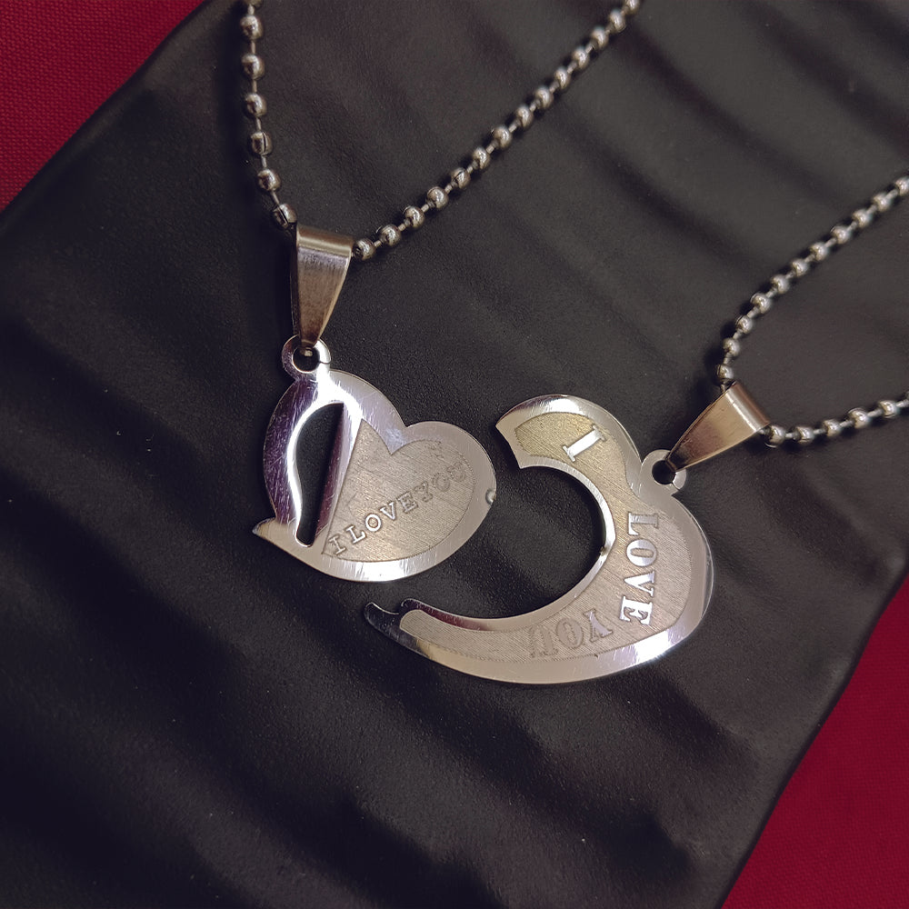 Urthn Heart Shape " I LOVE YOU " Chain Pendant- 1404889 (Pack Of 6)