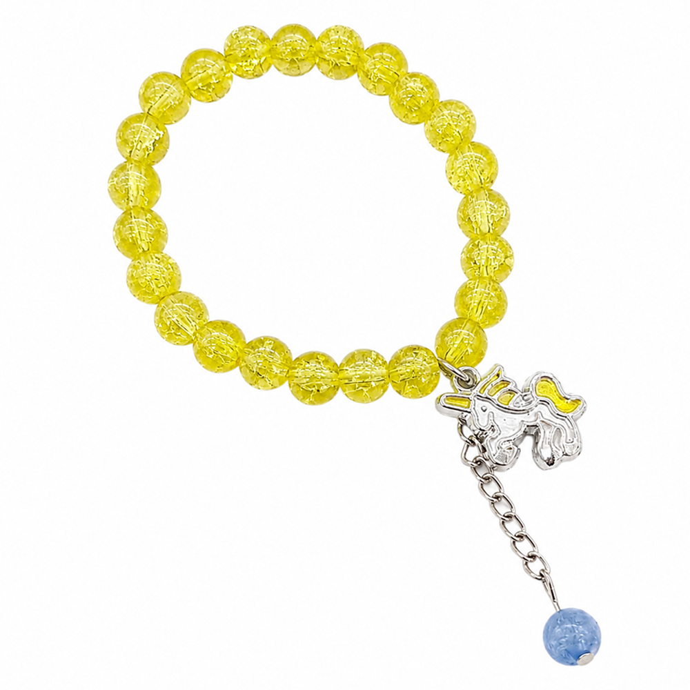 Urthn Crackle Beads And Charms Stylish Bracelets For Kids (Set of 6)
