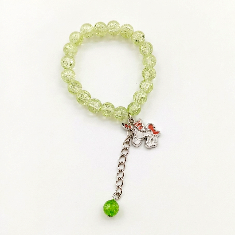 Urthn Crackle Beads And Charms Stylish Bracelets For Kids (Set of 6)