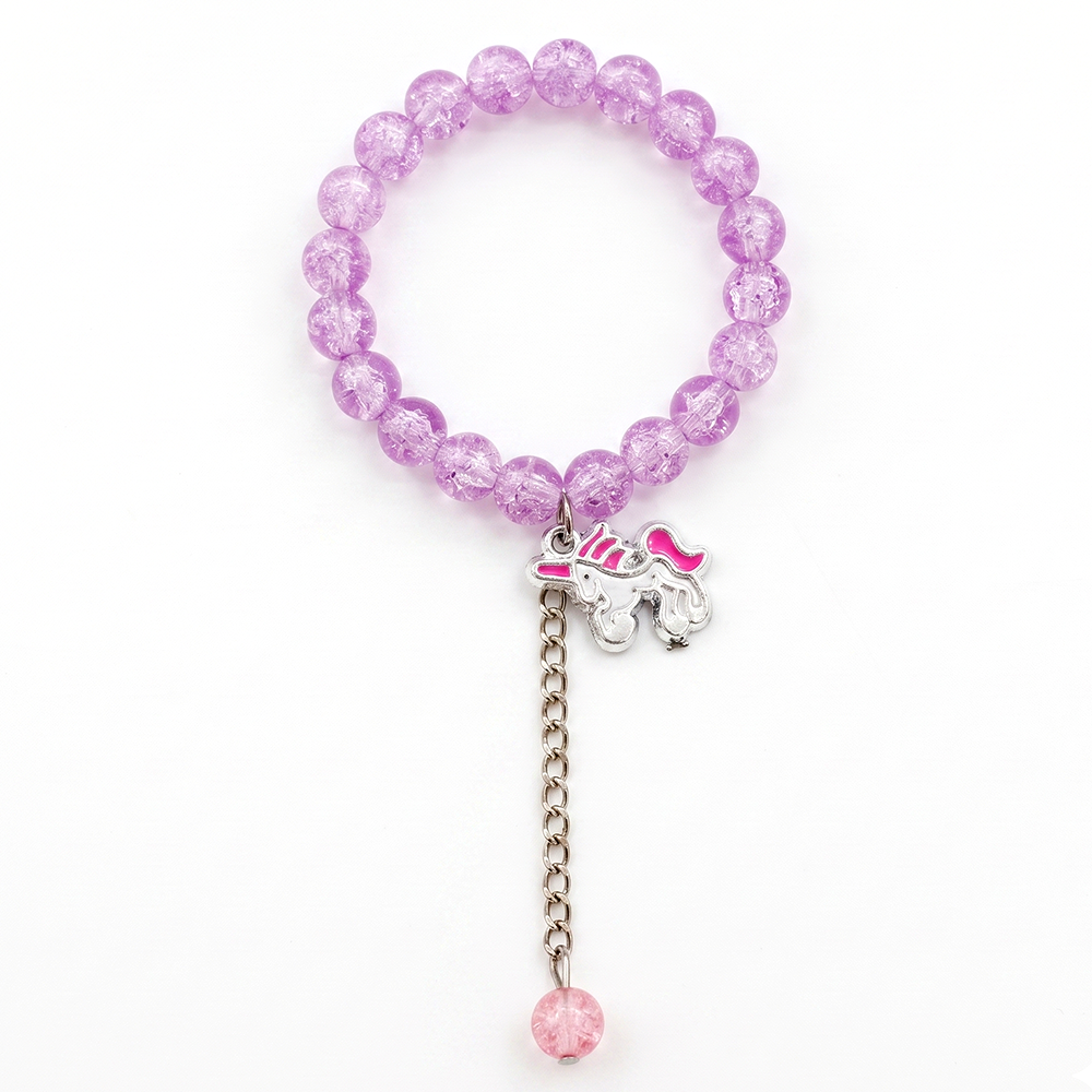 Urthn Crackle Beads And Charms Stylish Bracelets For Kids (Set of 6)