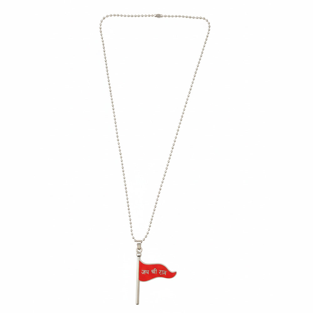 Urthn Mens Devotional Jai Shree Ram Pendant with Chain(Pack of 6)