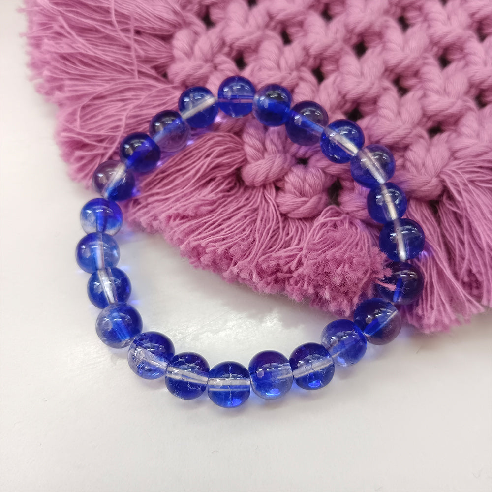 Urthn Adjustable Blue Beaded Wrist Bracelet (Pack Of 6)