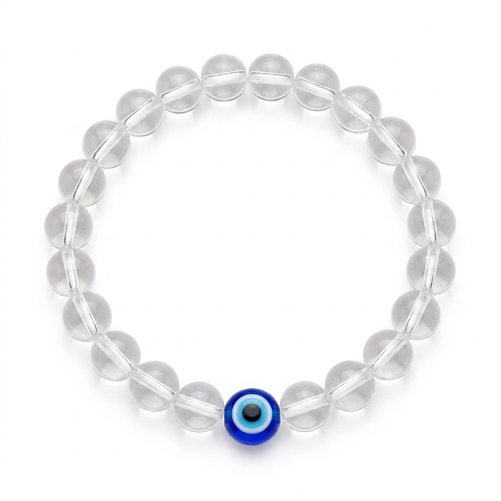 Urthn Evil Eye with Crystal Stone stretchable Bracelet(Pack of 6)