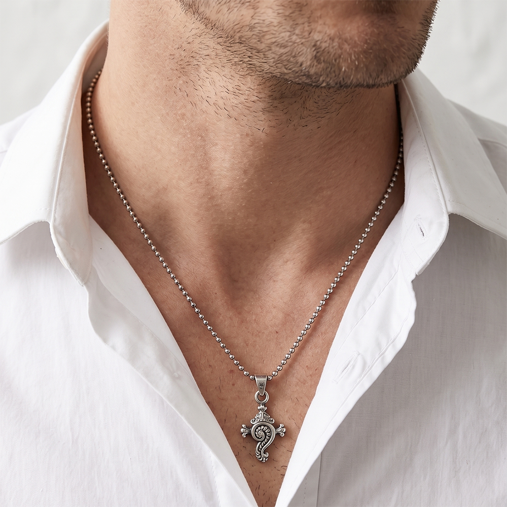 Urthn Vishnu Shankh Chain Pendant for Men (Pack of 6)