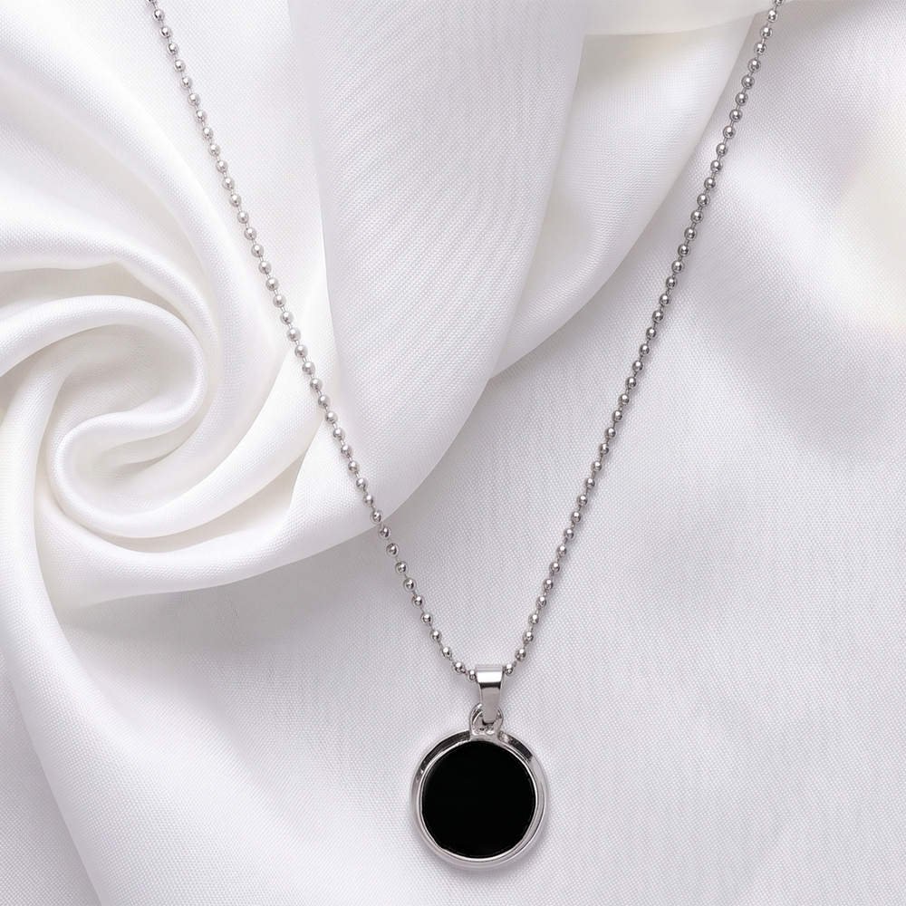 Urthn Round Steel Chain Pendant For Men (Pack of 6)