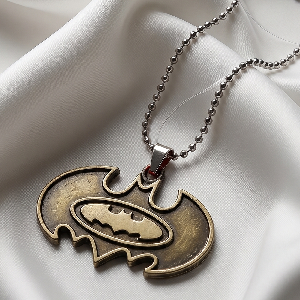 Urthn Stylish Bat Symbol Steel Chain Pendant for Men (Pack of 6)