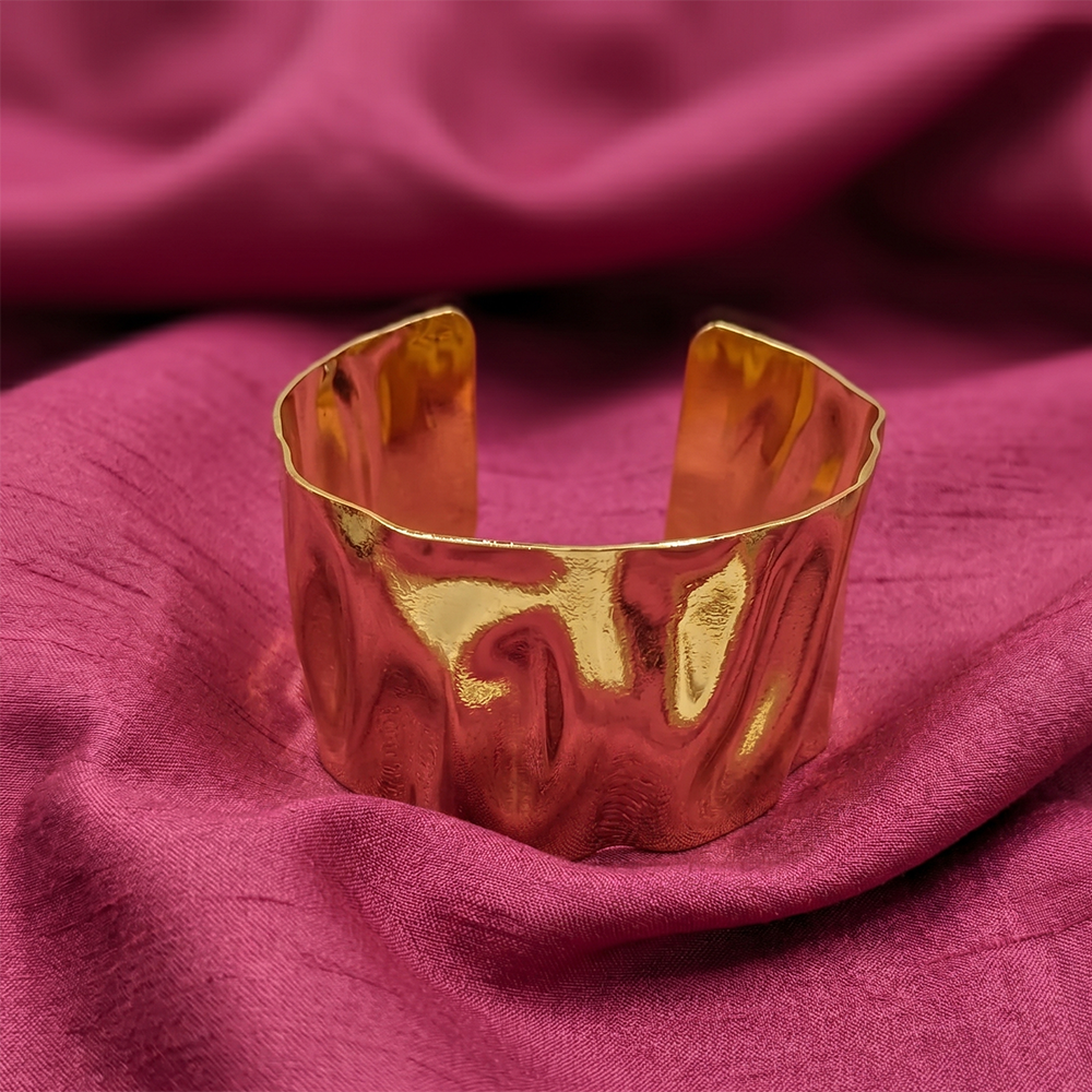 Urthn Gold Plated Designer Statement Cuff Kada(Pack of 3)