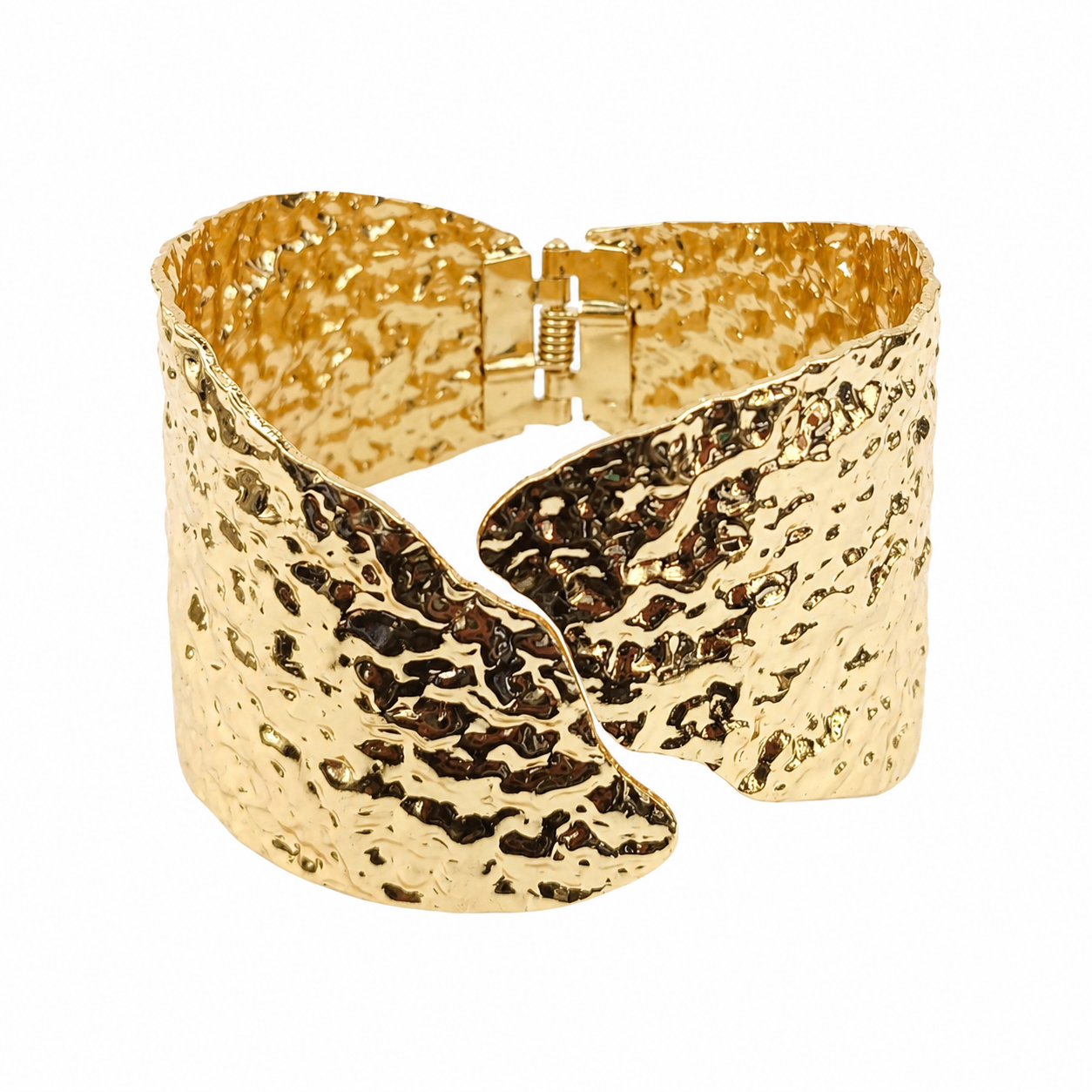Urthn Hammered Texture Gold Plated Openable Cuff Kada(Pack of 3)