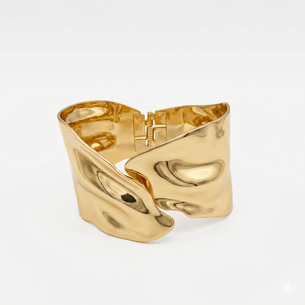 Urthn Gold Plated Premium Modern Artistic Openable Kada For Women (Pack of 3)