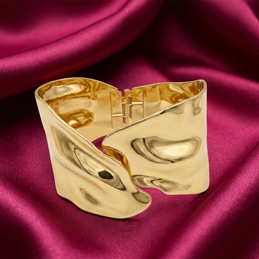 Urthn Gold Plated Premium Modern Artistic Openable Kada For Women (Pack of 3)