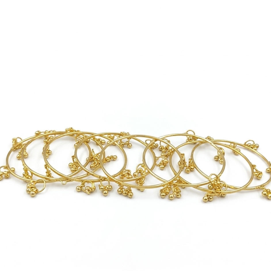 Urthn Gold Plated Viral Designer Kashmiri Bangles Set (8 Piece in Set) - Pack of 3