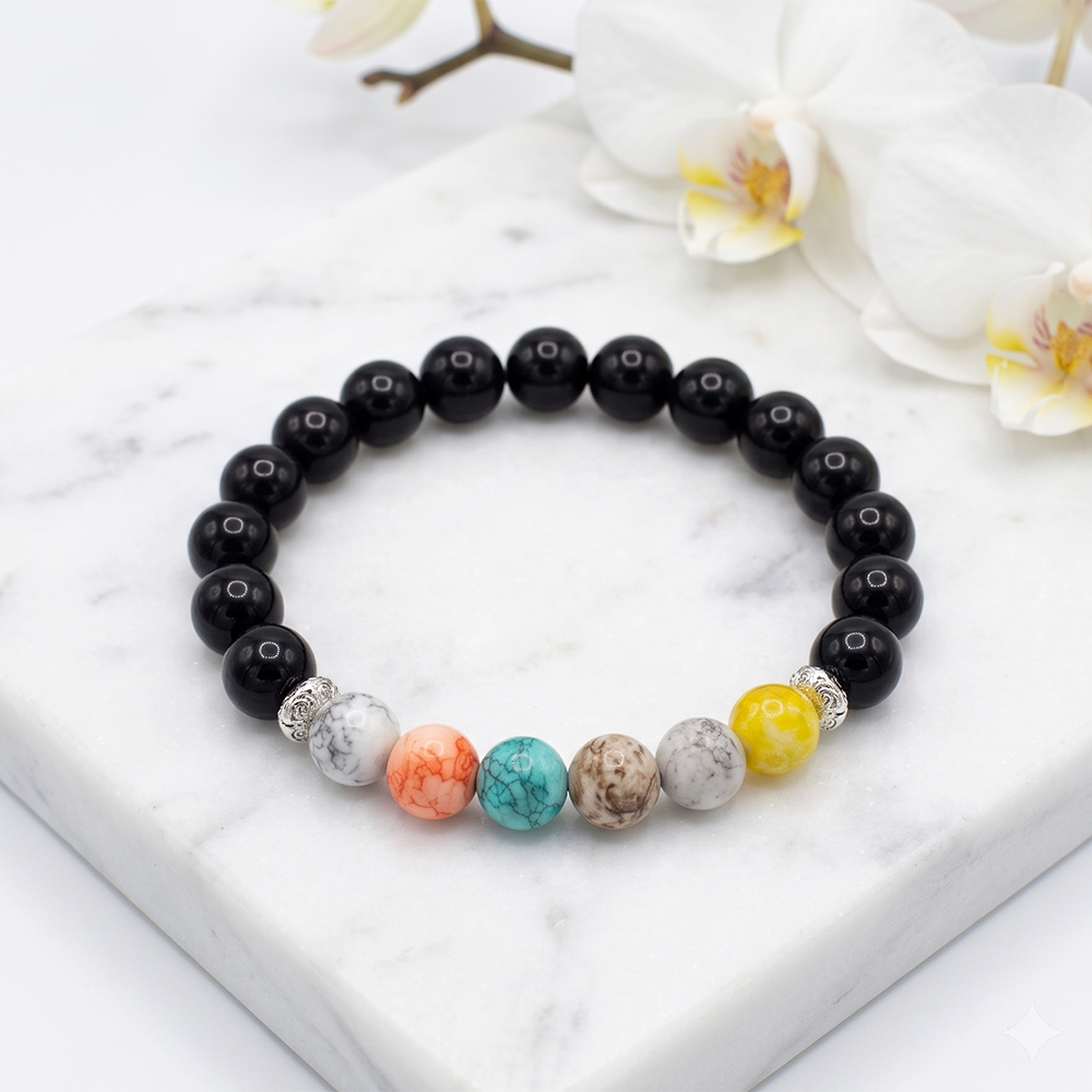 Urthn Energy Stone Chakra Beads Bracelet(Pack of 6)