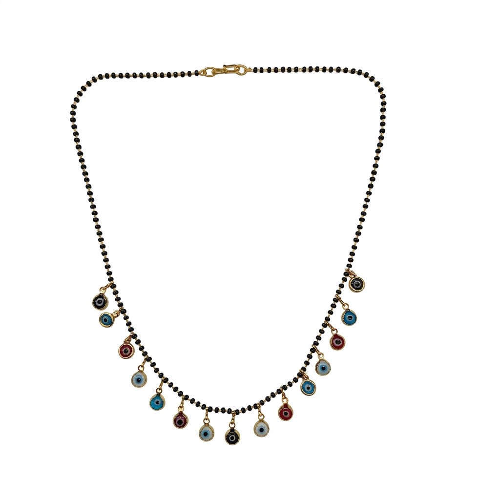 Urthn Evil Eye Round Shape Charms Trendy Mangalsutra For Women (Pack of 3)