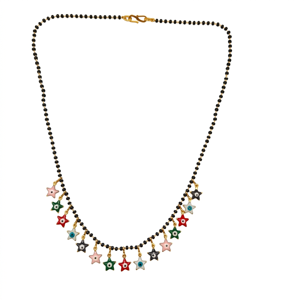 Urthn Evil Eye Star Shape Charms Trendy Mangalsutra For Women (Pack of 3)