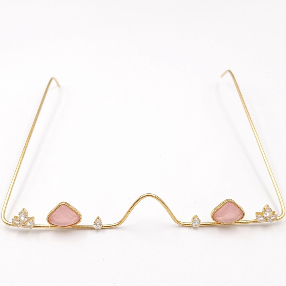 Urthn Pota Stone Luxury Inspired Facelets Jewellery Bridal Face Frame (Assorted Color) (Pack Of 3)