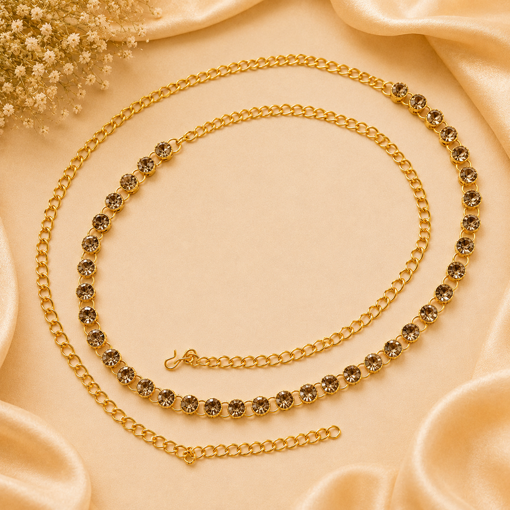 Urthn Elegant Austrian Stone Kamarbandh / Waist Chain for Women And Girls