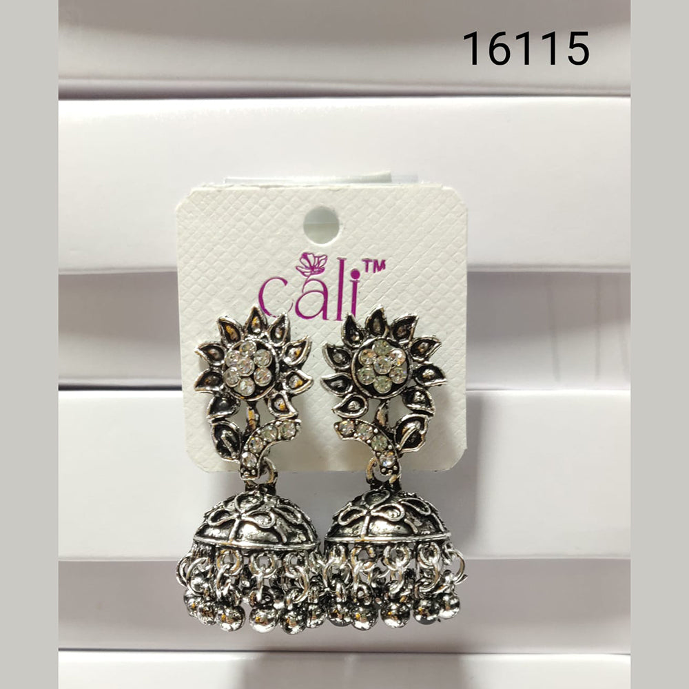 Corbeda Fashion Oxidised Plated Jhumki Earrings