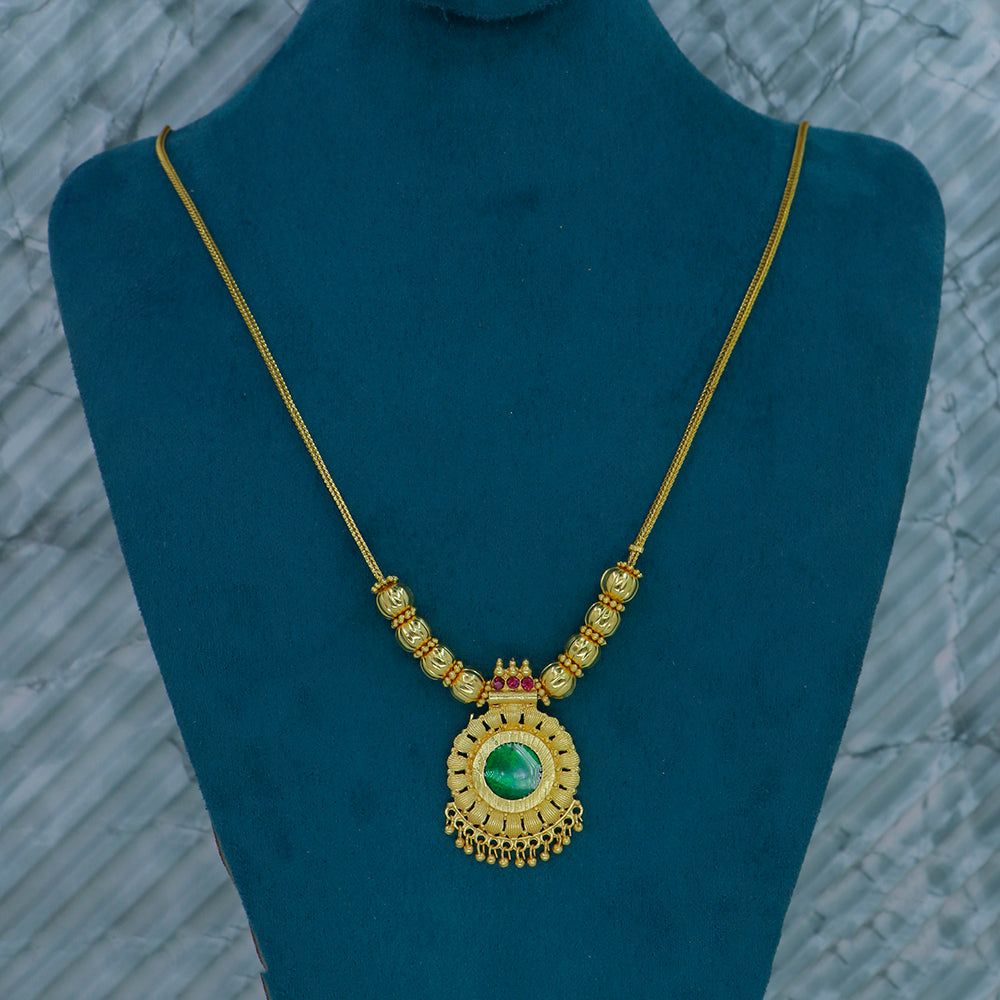 Mahavir Gold Plated Austrian Stone And Pota Pearl Necklace