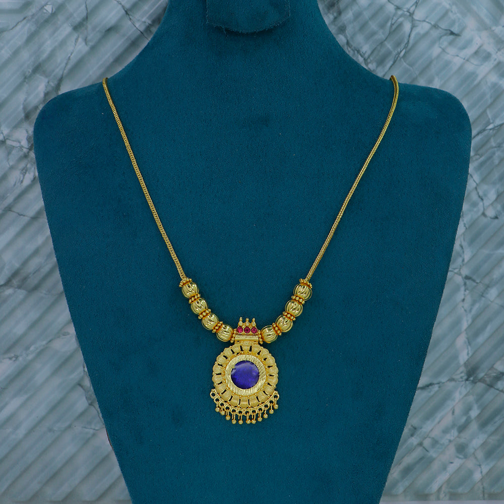 Mahavir Gold Plated Austrian Stone And Pota Pearl Necklace