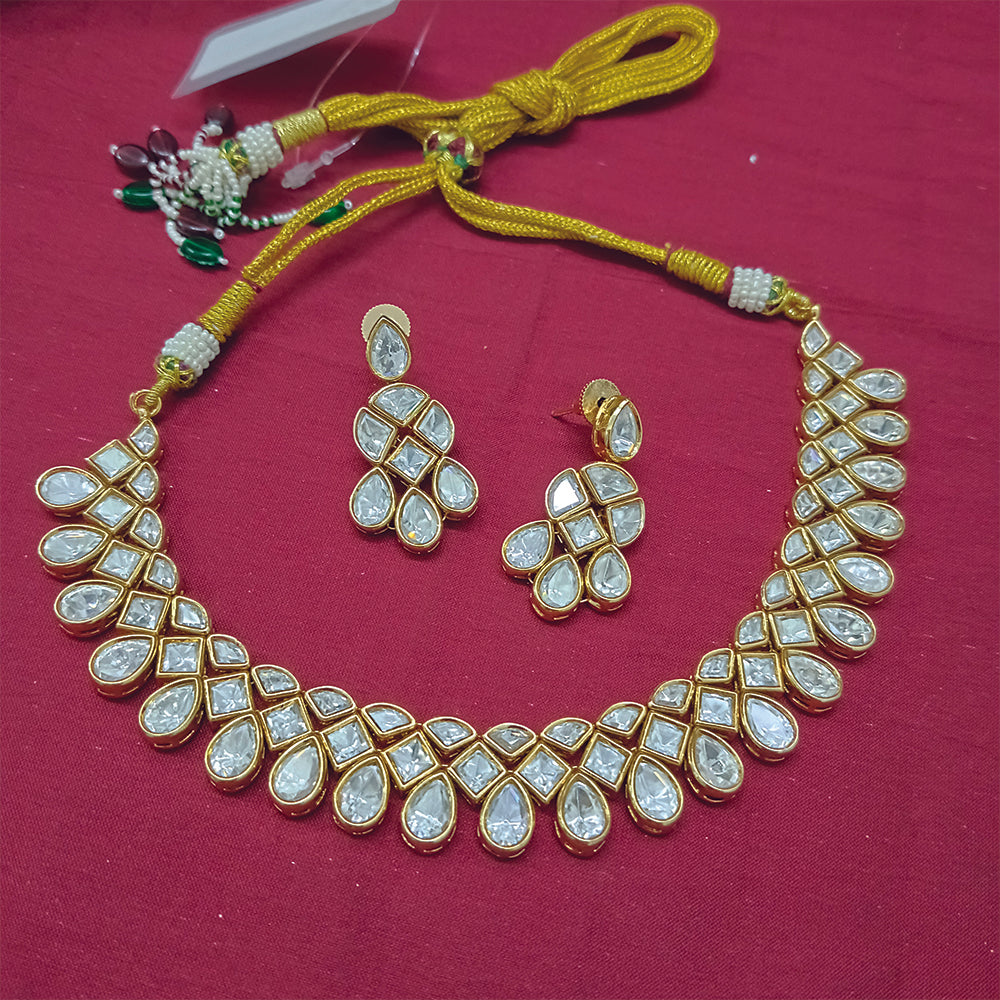 Arham Premium Designer Heavy Polki Kundan Necklace Set
