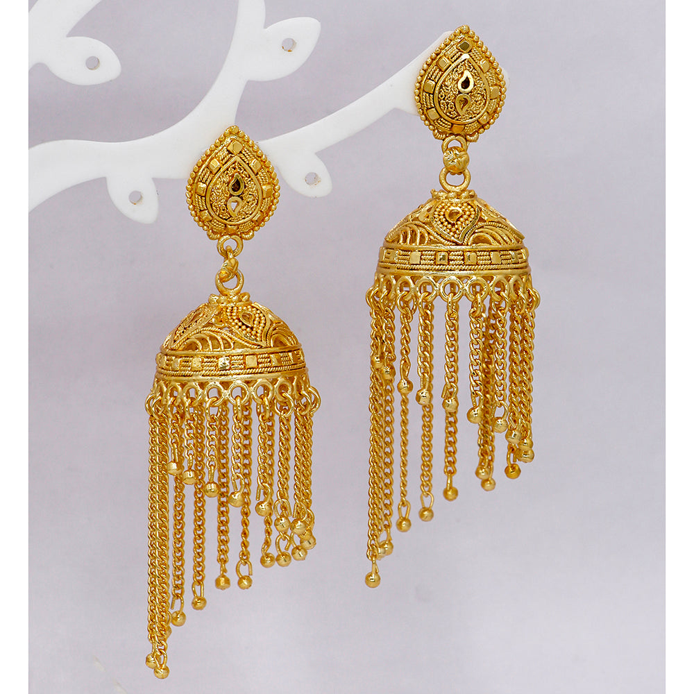 Mahavir DIY Gold Plated Traditional Jhumki Earrings