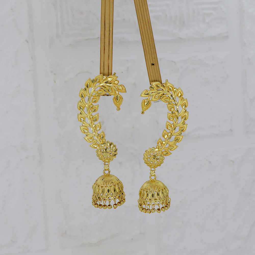 Mahavir DYE Gold Plated Premium Earcuff Jhumki Earrings