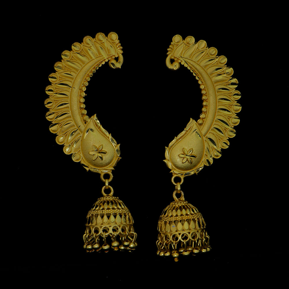 Mahavir DYE Gold Plated Premium Earcuff Jhumki Earrings