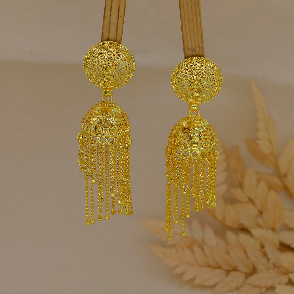 Mahavir DYE Gold Plated Premium Jhumki Earrings