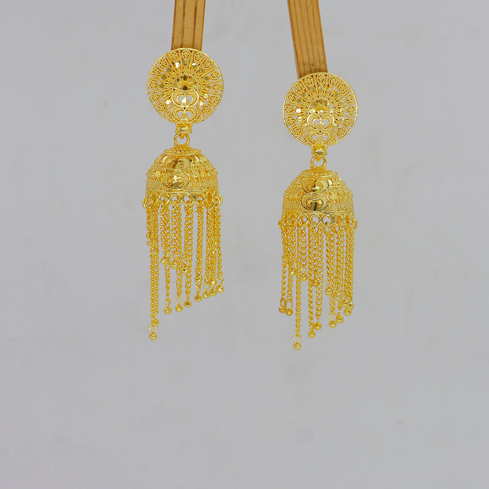 Mahavir DIY Gold Plated Traditional Jhumki Earrings (Pack of 12)