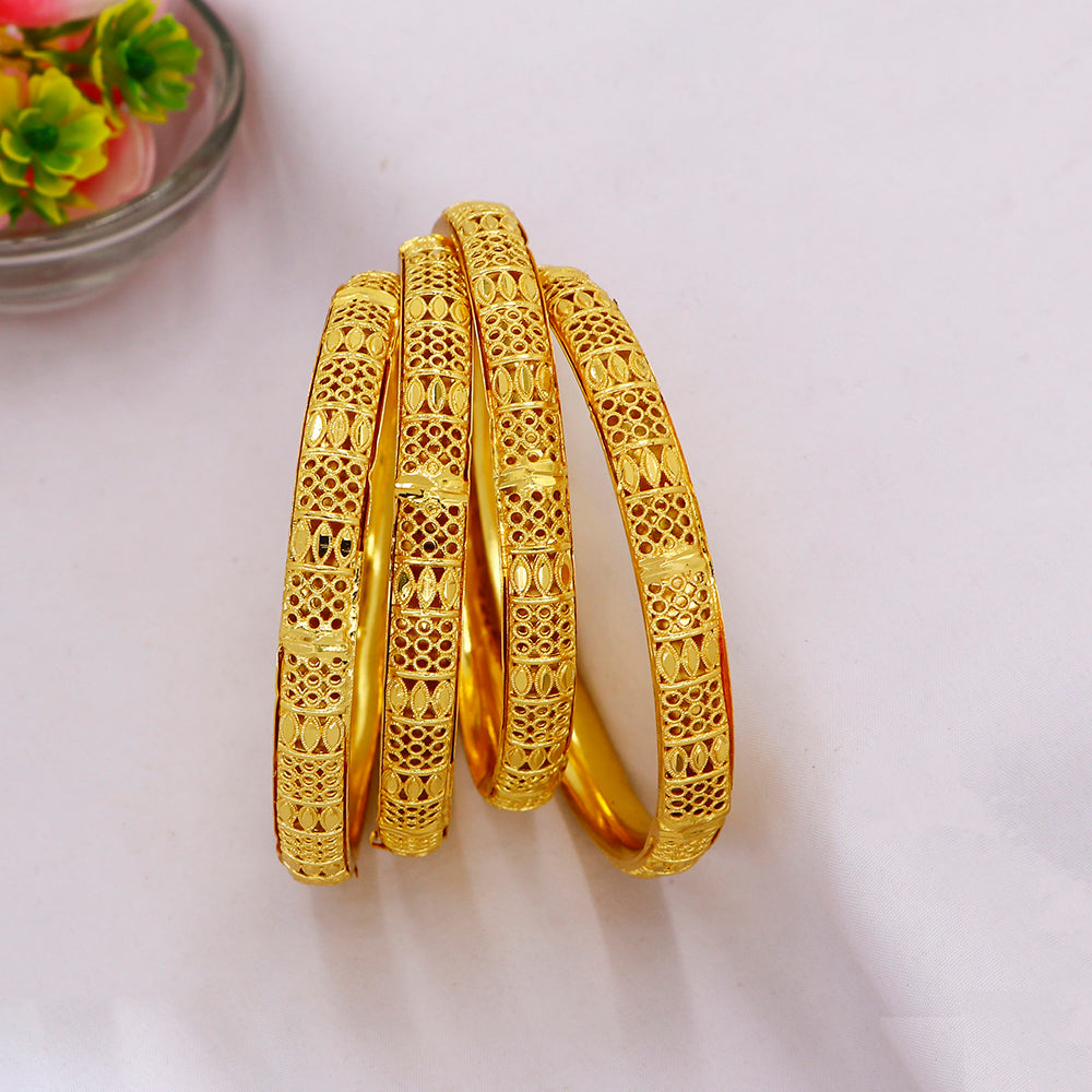 Mahavir Elegant Gold Plated Traditional Bangles Set