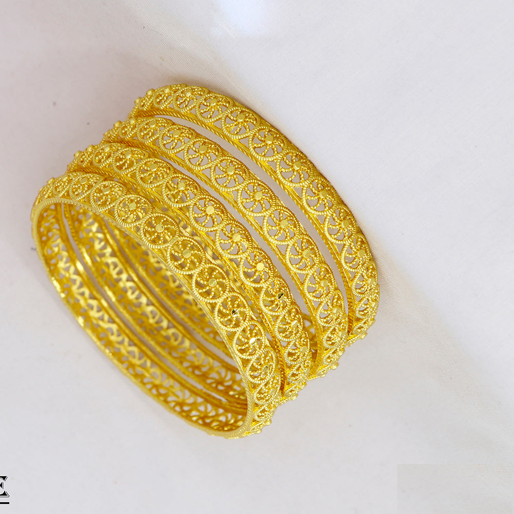 Mahavir Elegant Gold Plated Traditional Bangles Set