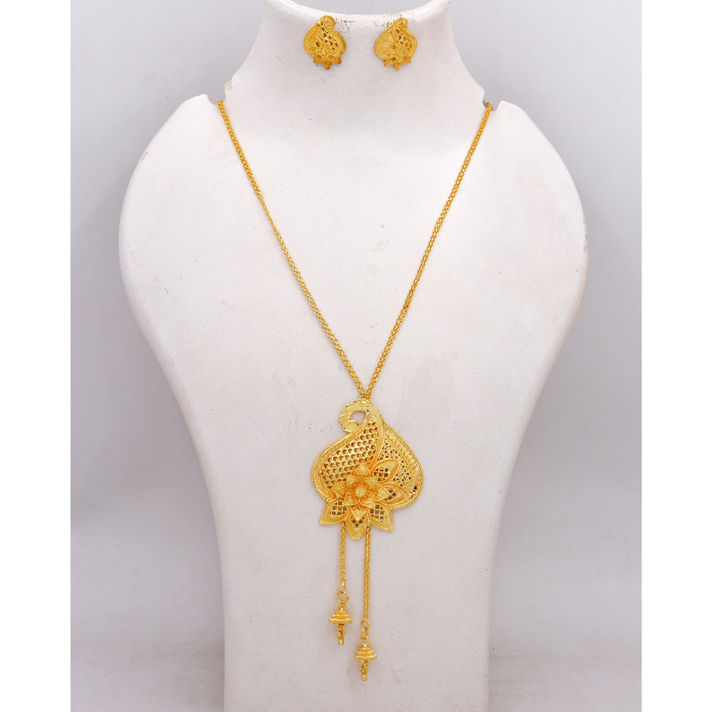 Mahavir Traditional Gold Forming Necklace Set