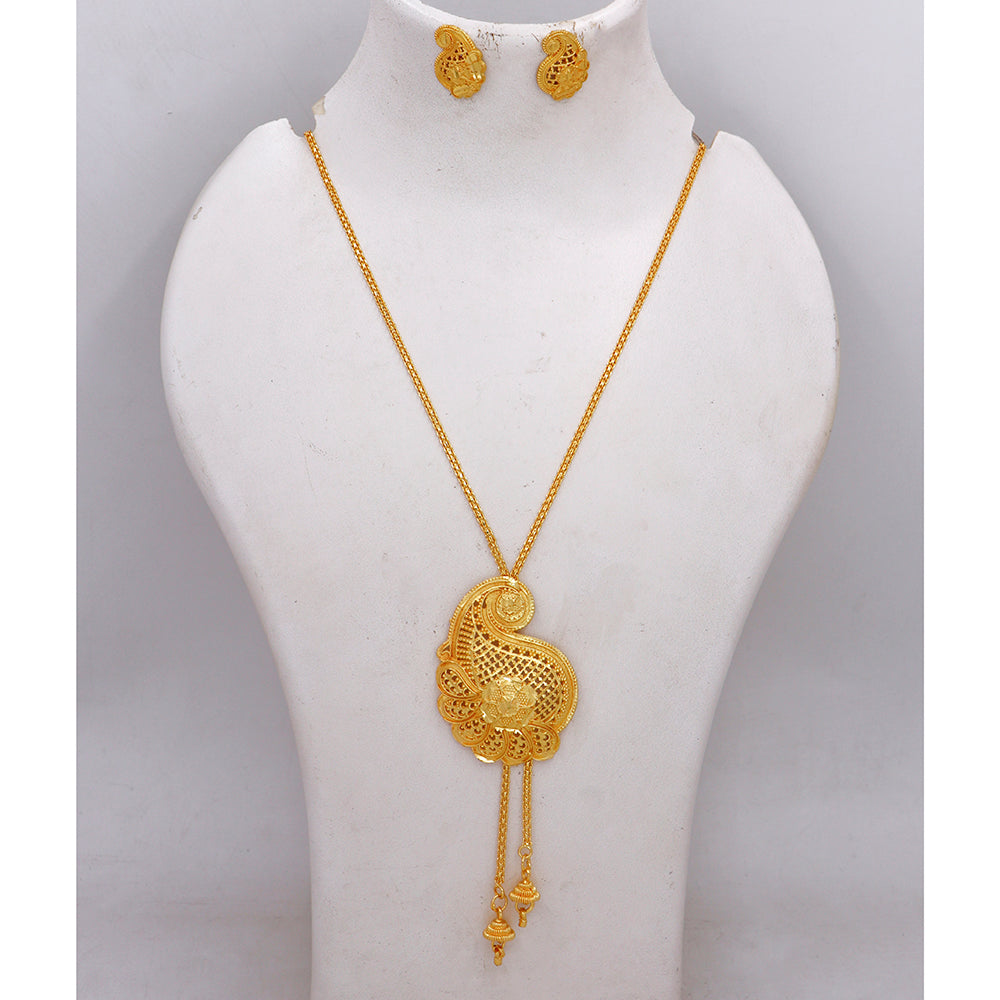 Mahavir Traditional Gold Forming Necklace Set