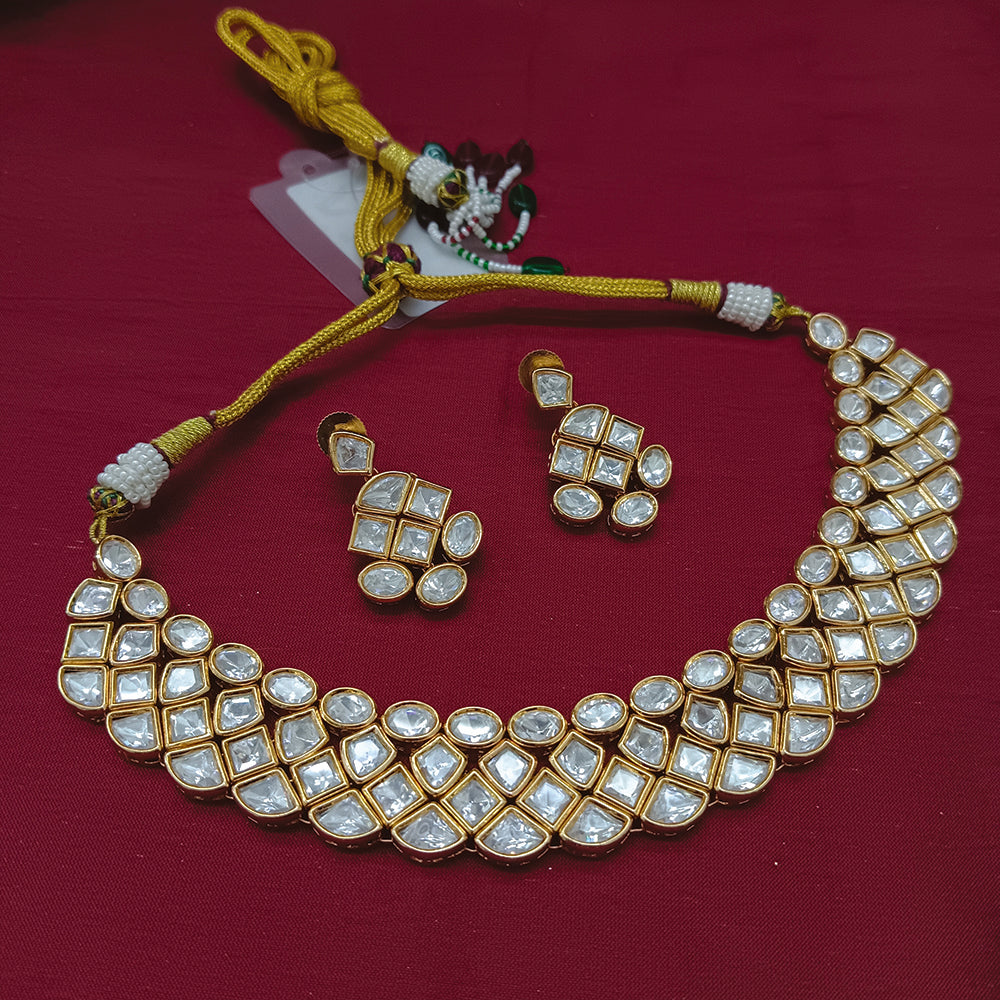 Arham Radiant Royal Shiny Polki Kundan Necklace Set