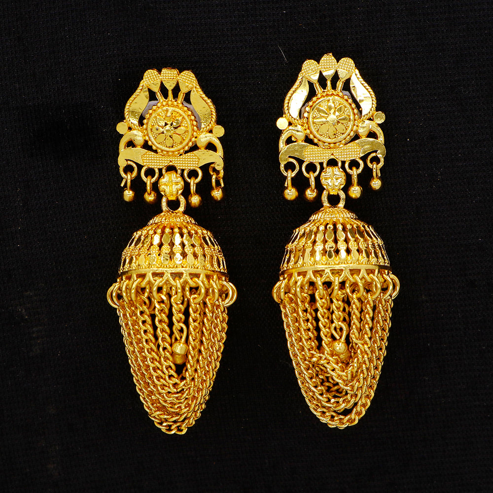 Mahavir DYE Gold Plated Jhumki Earrings