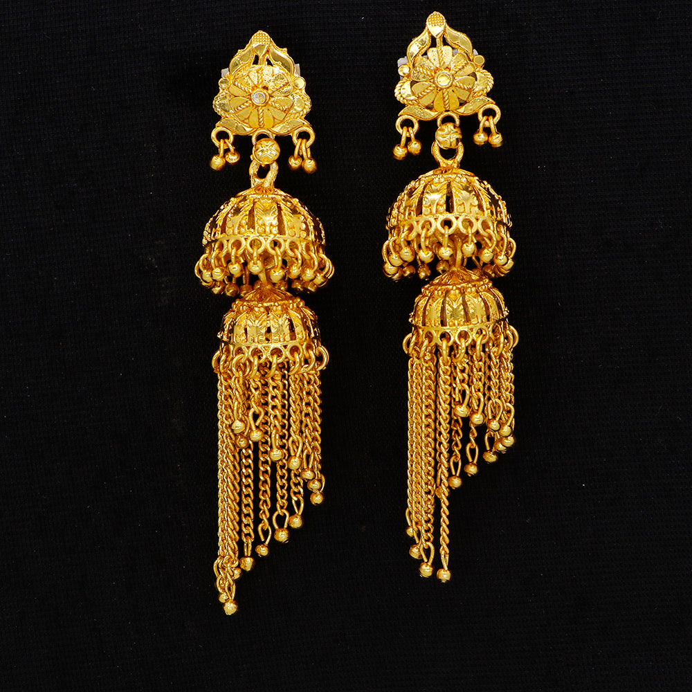 Mahavir DYE Gold Plated Jhumki Earrings