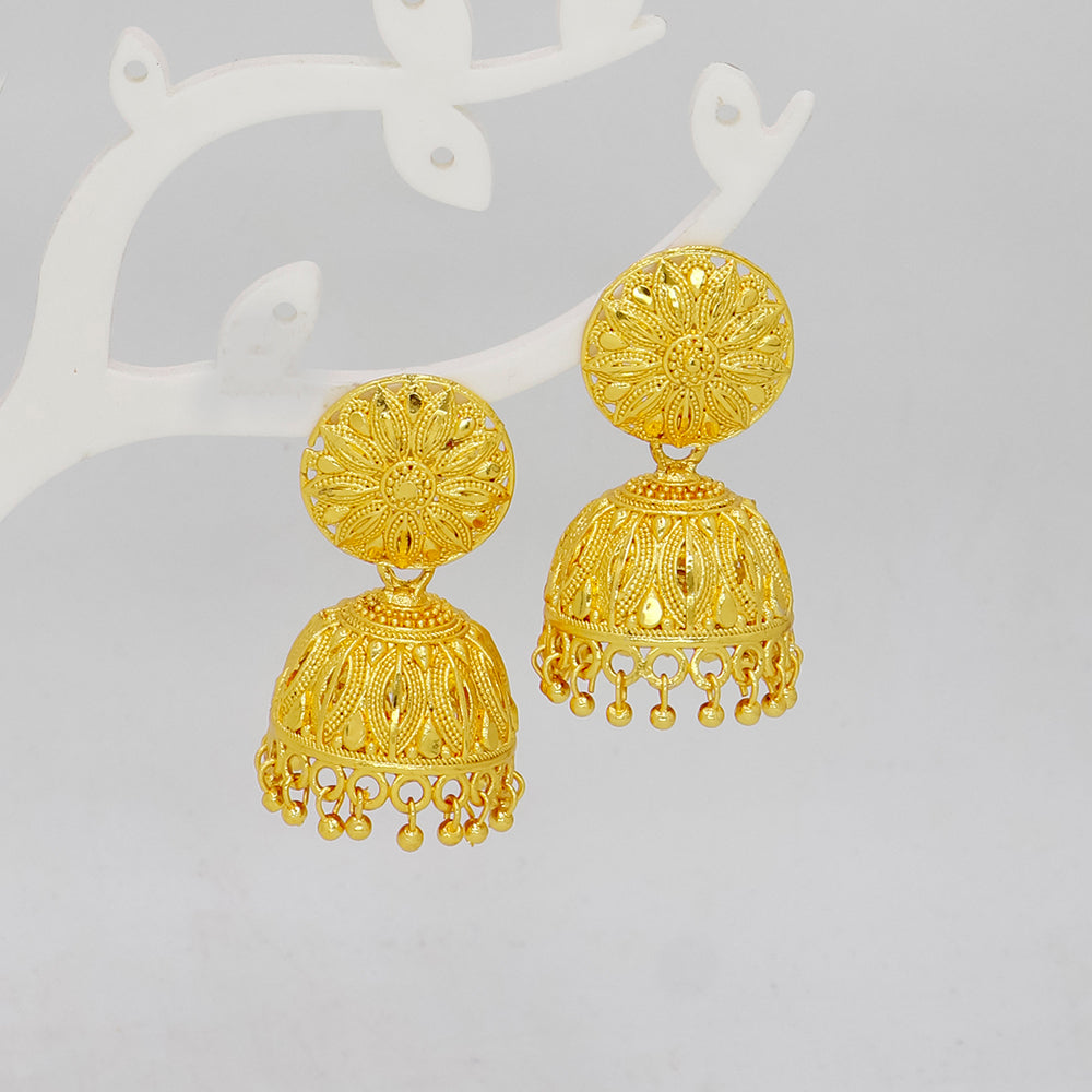 Mahavir DYE Gold Plated Premium Pearl Jhumki Earrings