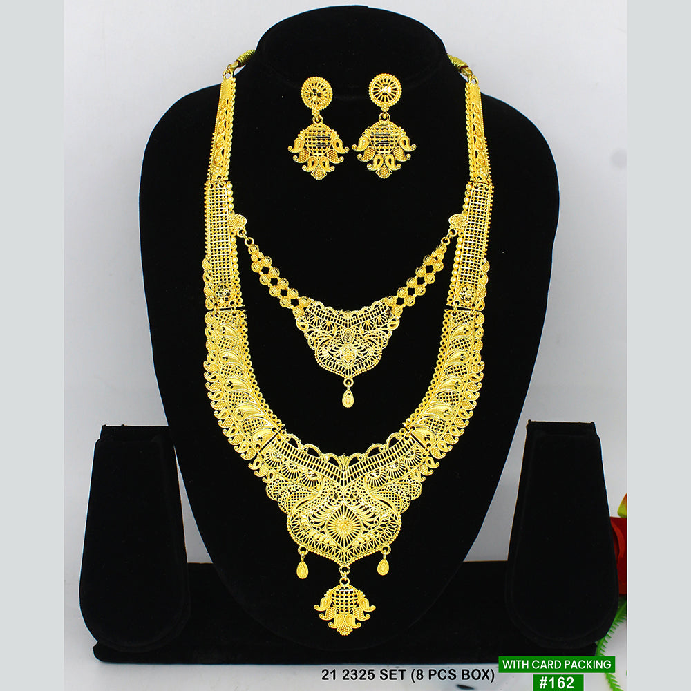 Mahavir Gold Plated Double Necklace Set (Assorted Design )